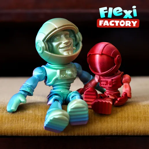 Astronauta Articulado (Vivo) (PLA Fosforescente, Azul)